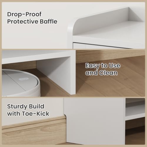 White Shoe Cabinet with 2 Barn Doors, 4-Tier Modern Storage, 23.6W x 35.8H