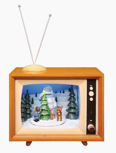 Musical Lighted TV Snow Scene with Rudolph Action Decor