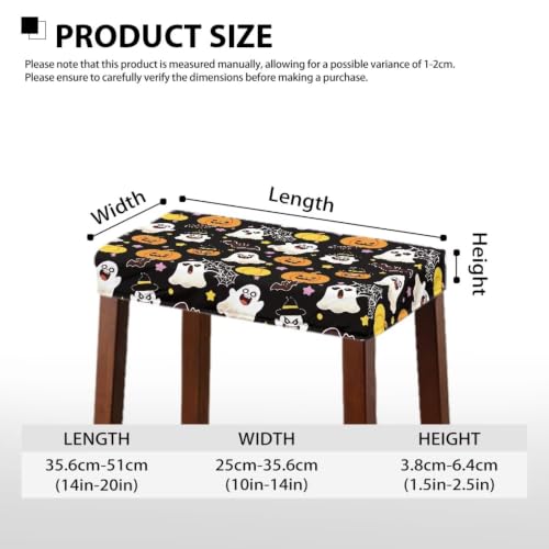 Ghost Pumpkin Rectangle Stool Cover 2 Pack - Fall Halloween Decor