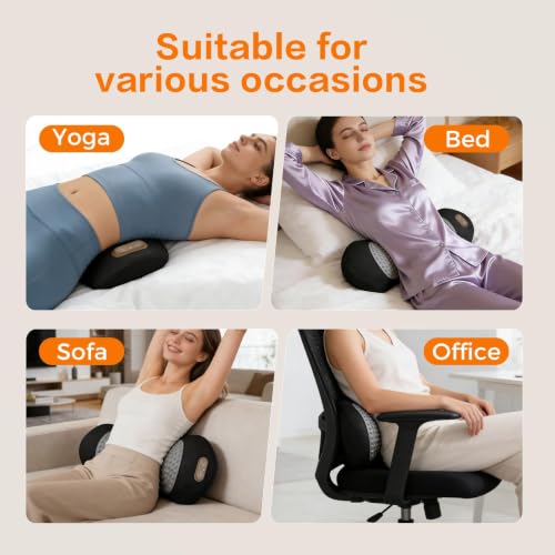 3-in-1 Electric Back Massager Pillow for Lumbar Support - Matte Black