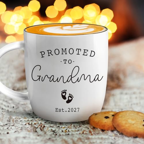 First Time Grandma Mug with Baby Footprint 2027 - Gift for New Grandmas