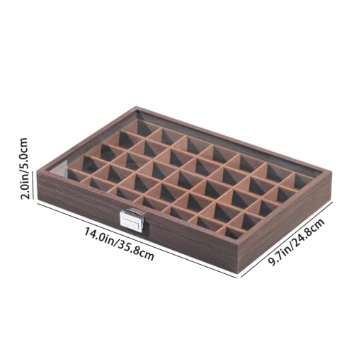 Coward Wooden Jewelry Organizer Box - 35 Grid Dark Finish