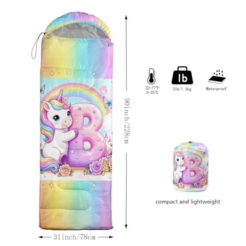 Kids Cute Dog Sleeping Bag Multicolor 90x32 Inches Waterproof Camping Gear