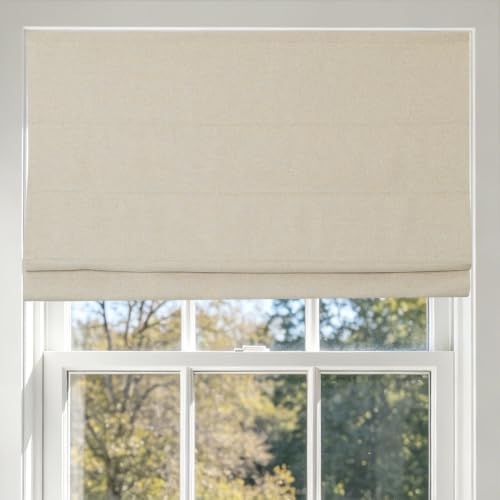 Sunbox Natural Beige Cordless Roman Shades for Indoor Windows - Custom Fit