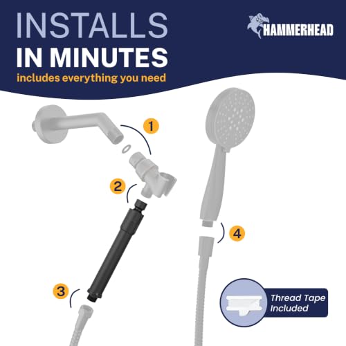 HammerHead Metal Handheld Shower Head Filter with Oil Rubbed Bronze Finish - Removes Chlorine & Chemicals