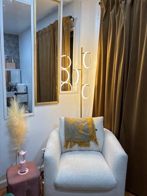 Brightech Saturn Floor Lamp, Great Living Room Decor, Tall Tree Lamp for Offices, Contemporary Standing Lamp with 3 LED Lights for Bedroom Reading - Gold/Brass