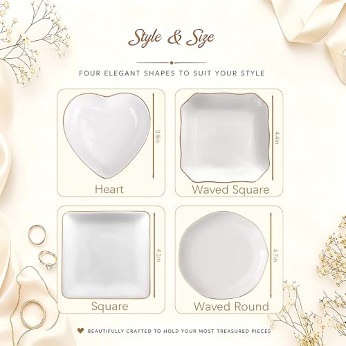 Personalized Birth Flower Jewelry Dish with Custom Name - Style2