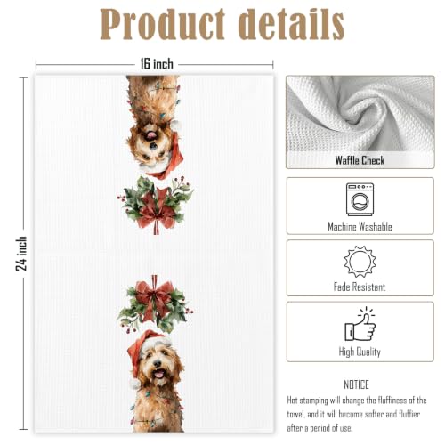 Christmas Goldendoodle Kitchen Dish Towels Set of 2 - Goldendoodle-4