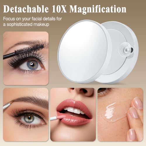 LED Makeup Mirror with Lights - 13 x 16.5 Inch, White, Touch Control