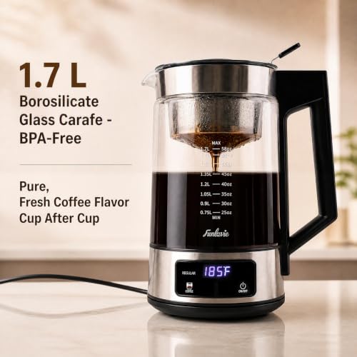 12-Cup Electric Coffee Percolator with 3 Brew Strength Settings