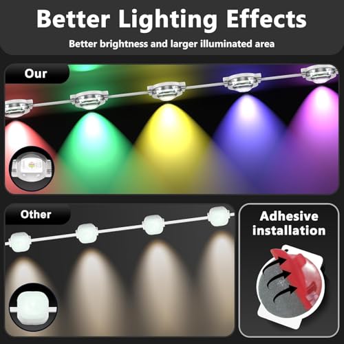 Outdoor RGB LED Lights 300FT Waterproof Smart Eaves Lighting with App & Remote - DIY Color Scenes & Modes