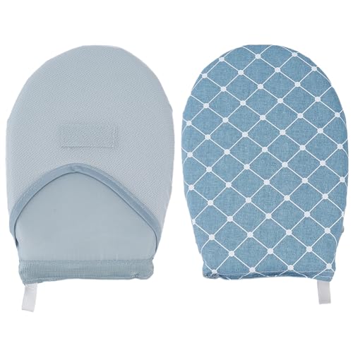 Blue Mini Handheld Ironing Board with Heat Resistant Waterproof Mitt - Portable Garment Steamer Accessory