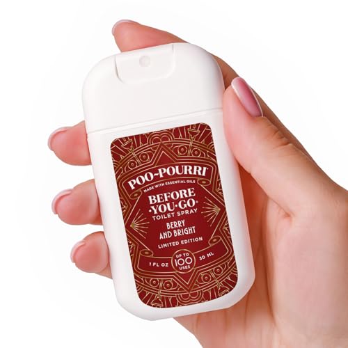 Poo-Pouri Before-You-Go Holiday Pocket Sprayer, Berry and Bright, 1 Fl Oz - Cinnamon, Cranberry and Balsam Fir