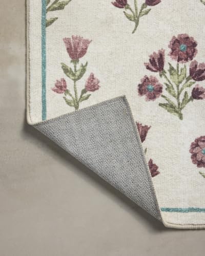 Loloi Chris Loves Julia Clove Ivory Plum Bath Mat 1'9" x 2'10" Rectangular