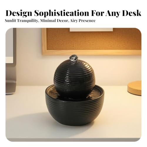 Compact Tabletop Water Fountain with Circulating Water and LED Color Change