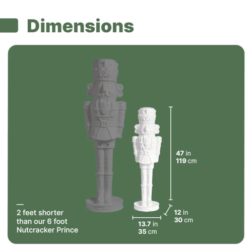 2 Pack DIY 4-Foot Nutcracker Prince Paintable Holiday Statue - White