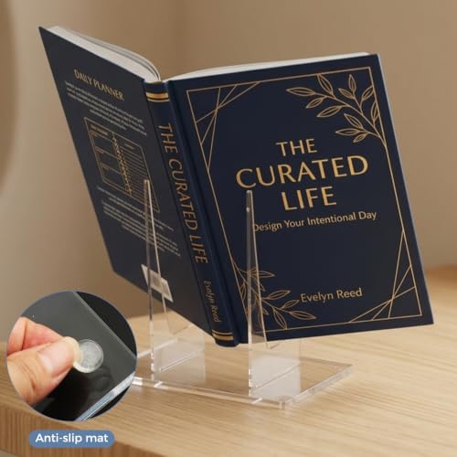 4 Inch Clear Acrylic Book Stand - Desktop Display Easel for Books & Decor - Variation of S 6 × 5.5 × 4 in