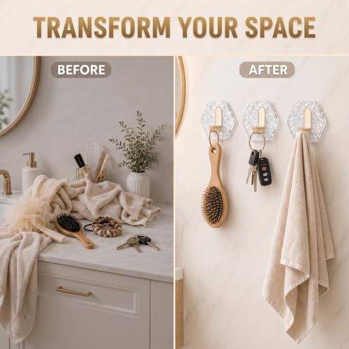 Self-Adhesive Bathroom Hooks Water Ripple Wall Hangers
