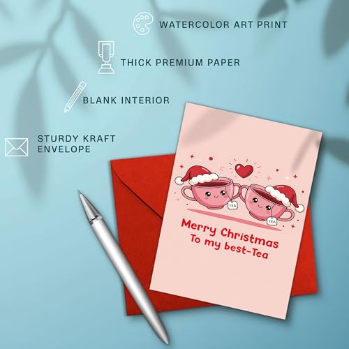 Christmas Holiday Card - Merry Christmas to My Best-Tea Card - Christmas52