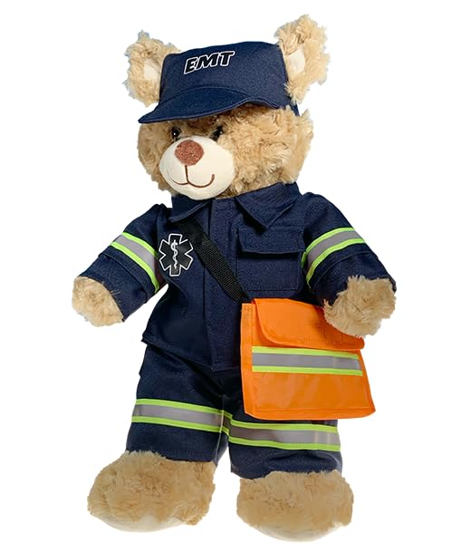 Kids EMT Uniform Plush Costume for 6-10 Inch Dolls - Emergency Responder Dress Up Gift