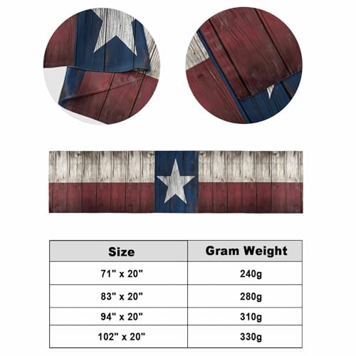 Twin Bed Runner with Western Texas Stars - Rustic Decorative Bed Scarf, 71x20in