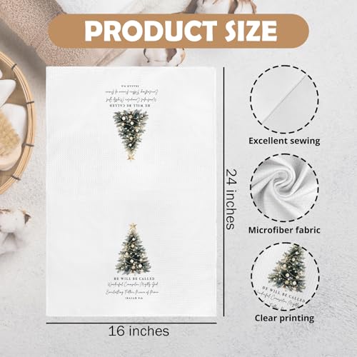 Variation of THIS listing: Christian Christmas Pine Tree Decor Kitchen Towels – 16x24 In