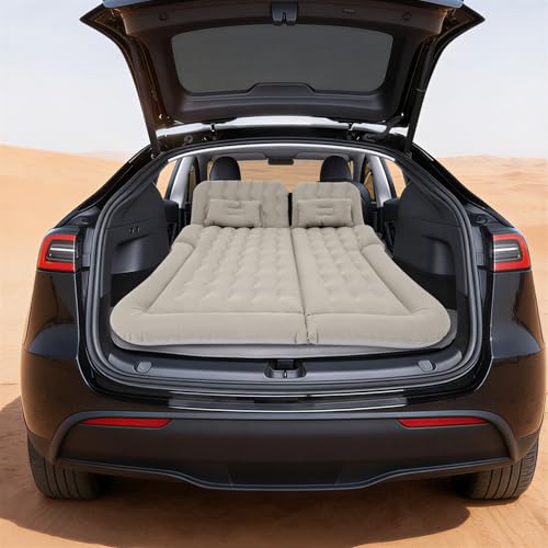 Grey Double Sided Flocked SUV Air Mattress - Thick Inflatable Car Bed for Camping & Travel