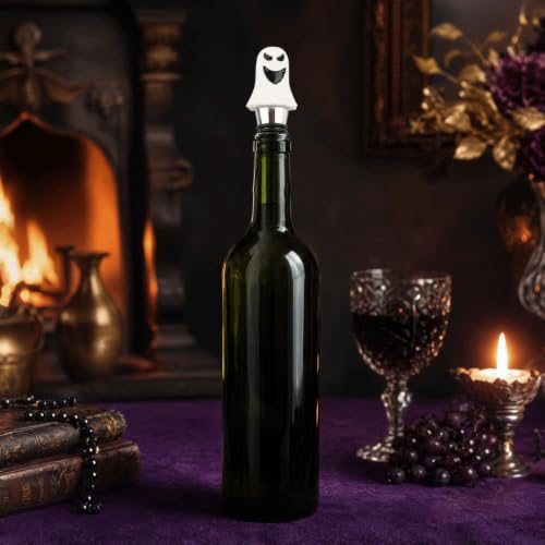 Halloween Wine Bottle Stoppers Set Skull Black Cat Pumpkin Decor