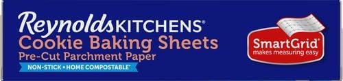 Reynolds Kitchens Baking Parchment Paper Sheets - Pre-Cut, Oven-Safe, No-Mess Cleanup | 12x16 in, 22 Count (Pack of 2)