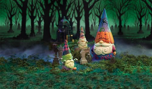 Halloween Gnome Figurine - Heartwood Creek Spider Web Hat 12 Inch - Multicolor
