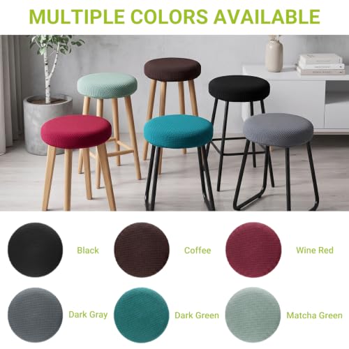 Black 2 Pack Round Bar Stool Covers 12-14 Inch Elastic Washable