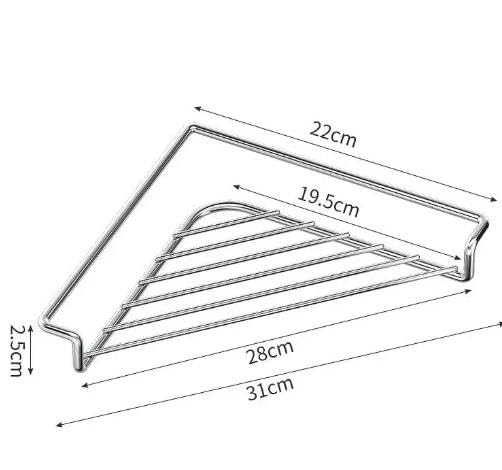 2pcs Stainless Steel Corner Sink Shelf with Triangular Wire Rack Kitchen Organizer