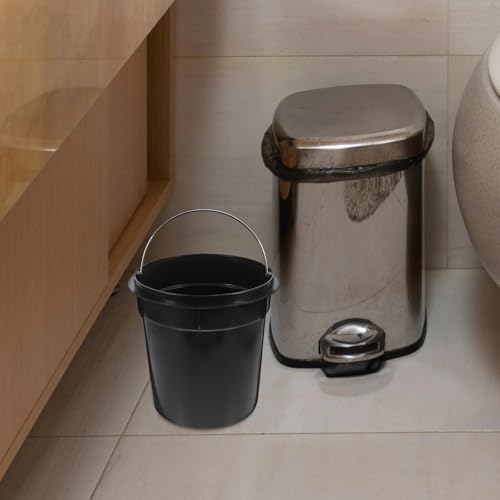 Plastic Round Trash Can Inner Bucket Replacement Liner with Handle - Indoor & Outdoor Use