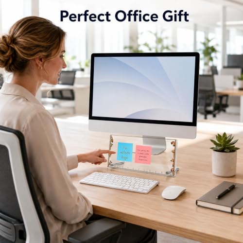 Monitor Memo Board Cartoon Peeking Dog Border Acrylic Desk Note Holder - Staring Dogs