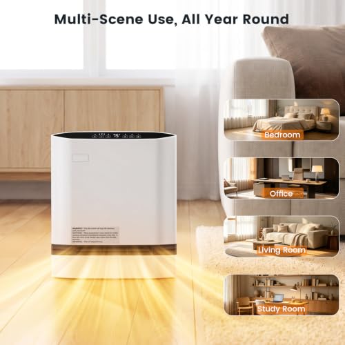 Electactic Space Heater Portable Electric Heaters White Compact - Indoor Use