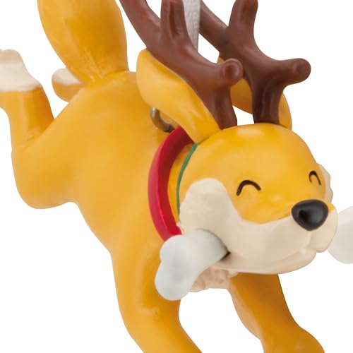 Dog Reindeer Christmas Ornament - Holiday Dog Decor, Playful Canine Design
