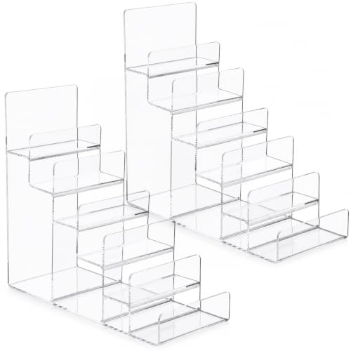 6-Tier Acrylic Wallet Display Stand Clear Organizer for Purses & Accessories