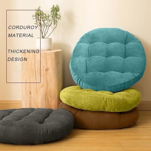 Floor Cushion 18.9 Inch - Large Tufted Corduroy Floor Pillow for Adults - Wine Red