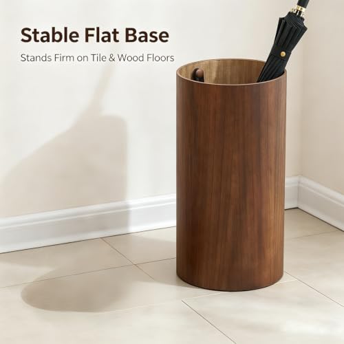 Vintage Solid Wood Umbrella Stand with Drip Tray - 50x25cm