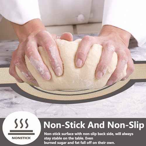 2Pcs Silicone Bread Sling Oval And Round For Dutch Oven, Non-Stick Easy-Clean Reusable Silicone Baking Mat With Long Handles Sourdough Bread Baking Mat Tools Supplier Liner, Gray