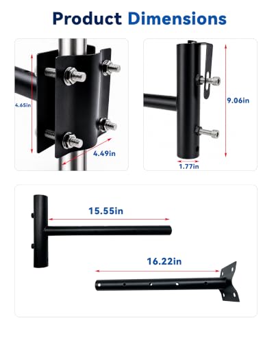 Boat Seat Umbrella Holder Clamp for Pin Post, Heavy-Duty Marine Mount