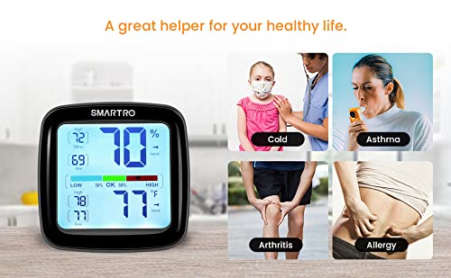 SMARTRO SC42 Digital Hygrometer - Professional Indoor Thermometer with Accurate Calibration | Humidity Gauge