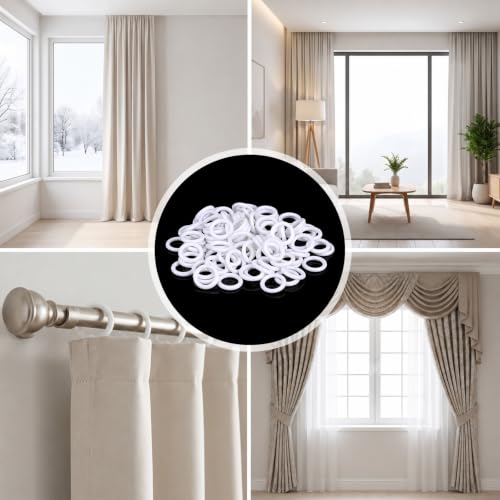 Plastic Roman Blind Curtain Rings - White 100pcs for Shades & Drapes