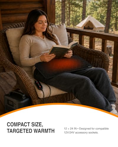Portable Electric Blanket 12x24 with 5 Heat Levels Up to 140°F for Travel