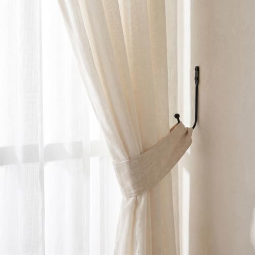8 Pack Black Metal Curtain Holdbacks Wall Mount Tiebacks