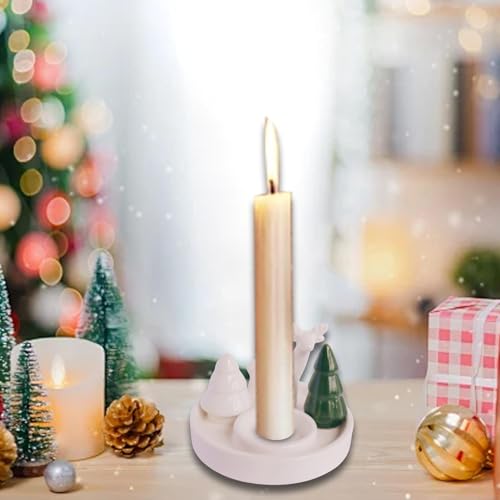 Ceramic Christmas Elk Candle Holder Table Centerpiece Holiday Decor