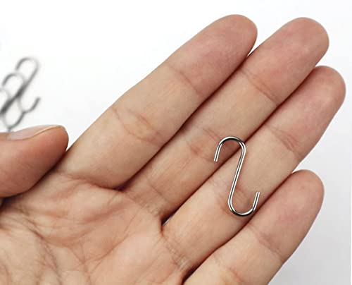 0.8 Inch Stainless Steel S Hooks 200 Pcs Small Jewelry & Ornament Hangers