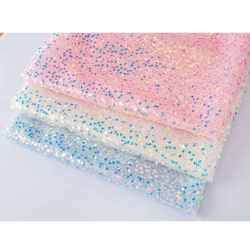 Blue Iridescent Sequin Table Runner 120 Inch for Wedding Party Decor - Mermaid Theme