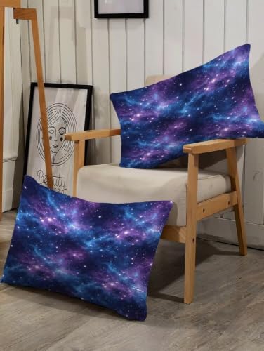 Galaxy Starry Sky Bed Sheet Set Queen - Purple Blue Nebula Bedding