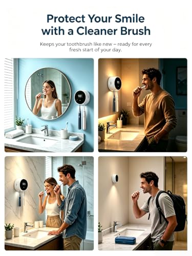 UV Toothbrush Sanitizer with Touchless Lid and Warm-Air Drying